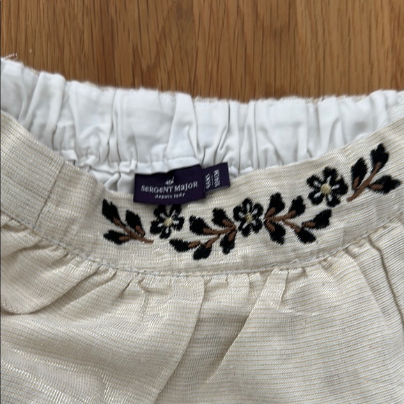 Sergent Major (French) Floral Embroidered Cream Skirt 4T - Picture 2 of 2